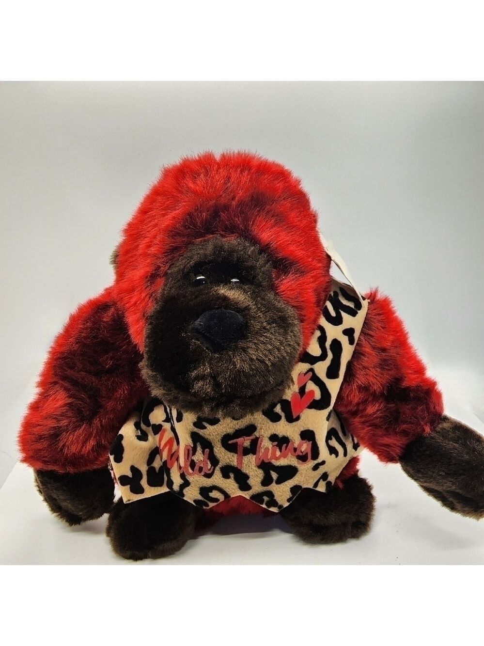 DanDee Vintage Wild Thing Gorilla plush stuffed animal Red Wine scarlet fur